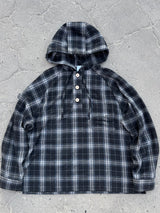 wool like check hood