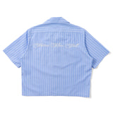 Striped open collar shirt