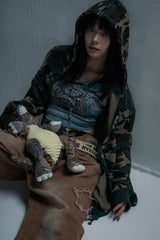 Heisei徽標熱拉鍊連帽衫