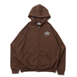 國王徽標拉鍊連帽衫