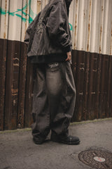 King Logo Slub Denim Buggy Pants