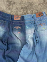 rainbow damage denim