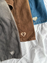 WASHED BELT DENIM JACKET