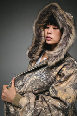 King Logo Slub Denim Far Zip Hoodie