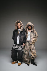 King Logo Slub Denim Buggy Pants