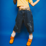 9090 x Piko Flame Denim Shorts