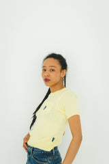 MSB 패치 로고 케이블 니트 탑