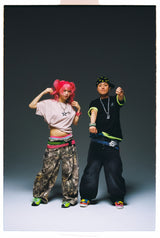 King Logo Slub Denim Buggy Pants