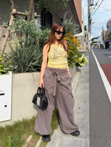 WAIST RIBBON CARGO PANTS