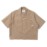 Striped open collar shirt