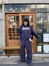 Check pattern sweat pants