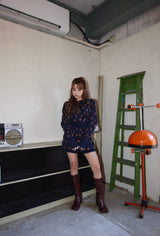 【jouetie×HTH】フリルフラワーニットTOPS