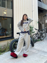 Check pattern sweat pants