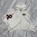 90 Logo Glitter Light Zip Hoodie【9090girl】