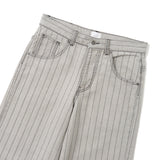 BU STRIPE BAGGY DENIM PANTS