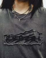 Genzai针迹色素T恤