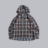 Check hooded shirt
