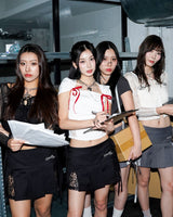 back lace ribbon tee