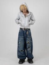 Typewriter Baggy Denim Pants