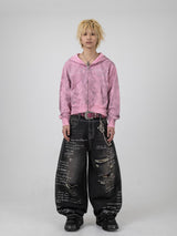 Typewriter Baggy Denim Pants