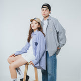 連鎖徽標條紋襯衫