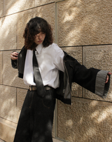 내면의 평화 지퍼 데님 재킷