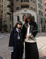 내면의 평화 지퍼 데님 재킷