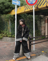 내면의 평화 zip 데님 바지