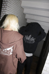 國王徽標拉鍊連帽衫