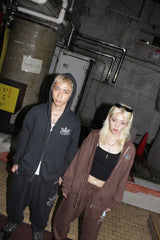 國王徽標拉鍊連帽衫