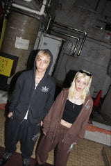 國王徽標拉鍊連帽衫