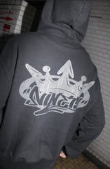 國王徽標拉鍊連帽衫