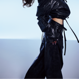 vegan leather cargo pants