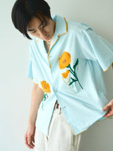 花刺繡sagara h/s襯衫