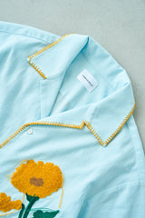 花刺繡sagara h/s襯衫