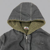 CMT ruler boa denim hooded jacket