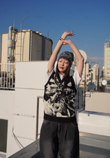 graphic knit vest