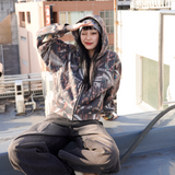 Full graphic double zip hoodie