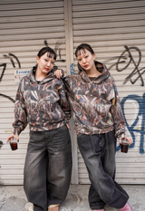 Full graphic double zip hoodie