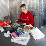 vector mosaic long knit polo