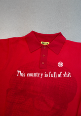 vector mosaic long knit polo