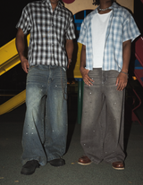 Ruler paint baggy denim