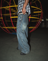 Ruler paint baggy denim