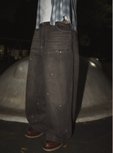 Ruler paint baggy denim