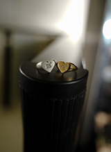 B logo Heart pinky ring