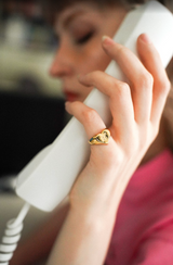 B logo Heart pinky ring