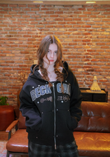 Reversible zip hoodie