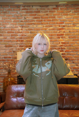 Reversible zip hoodie