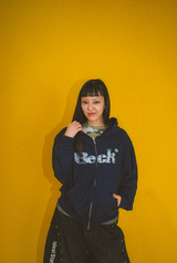 OG logo thermal zip hoodie