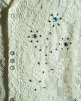 FLOWER BIJOU SHEER H/S 셔츠